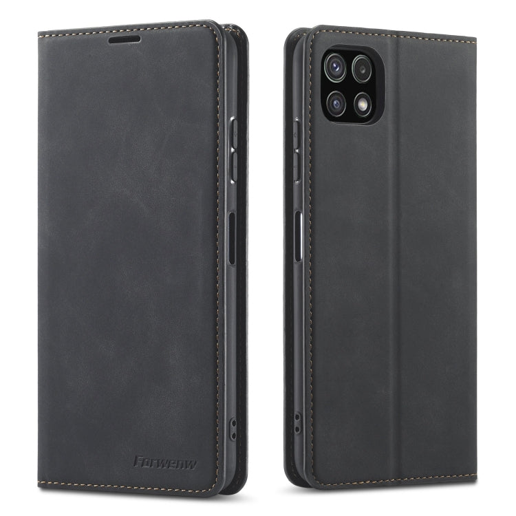 Forwenw Dream Series Oil Edge Strong Magnetism Leather Phone Case, For Samsung Galaxy A22 5G, For Samsung Galaxy A53 5G, For Samsung Galaxy A73 5G, For Samsung Galaxy A33 5G, For Samsung Galaxy A23, For Samsung Galaxy A13 5G For Samsung Galaxy A22 5G Black