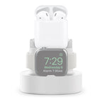 A001 3 In 1 Silicone Charging Holder for iPhone / iWatch / AirPods White