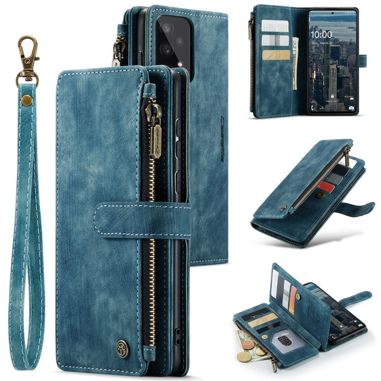 CaseMe C30 Multifunctional Phone Leather Case with Holder & Card Slot & Wallet, For Samsung Galaxy A53 5G For Samsung Galaxy A53 5G Blue