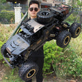 4WD Oversized Alloy Six Wheel Vehicle RC Car, (Black), (Gold) (Black) Black