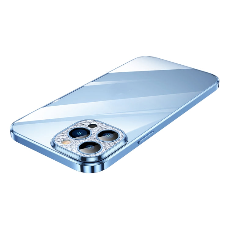 Diamond Lens Protector Plated Frosted Case, For iPhone 13, For iPhone... For iPhone 12 Sierra Blue