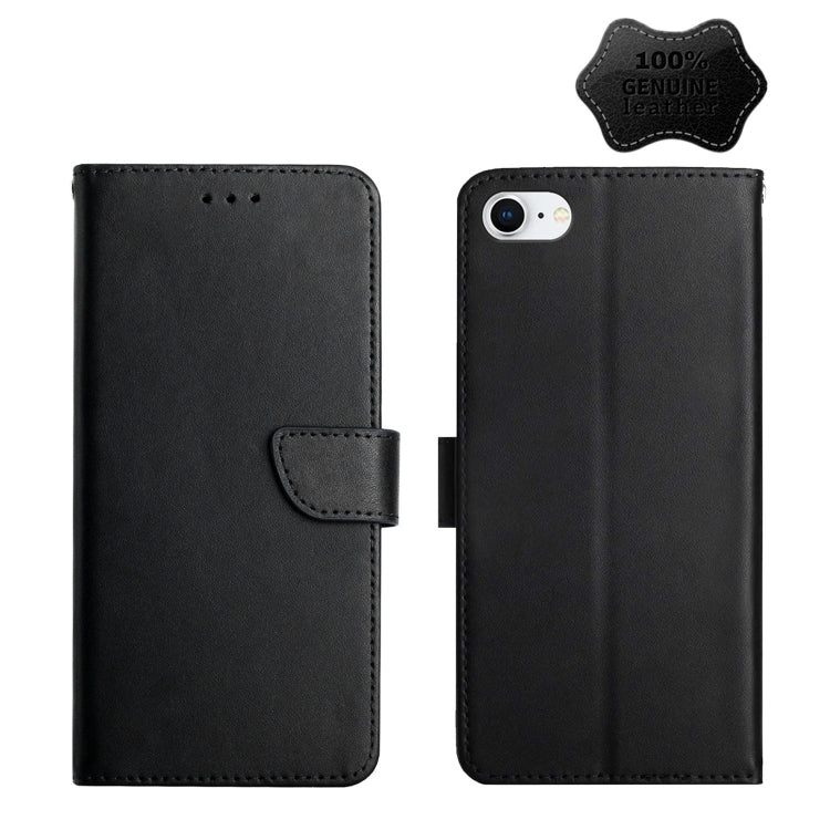 Genuine Leather Fingerprint-proof Horizontal Flip Phone Case, For iPhone 7, For iPhone 7 Plus, For iPhone 11, For iPhone 11 Pro, For iPhone 11 Pro Max, For iPhone 12 mini, For iPhone 12 Pro, For iPhone 12 Pro Max, For iPhone 13, For iPhone 13 mini     ... For iPhone 7 Black