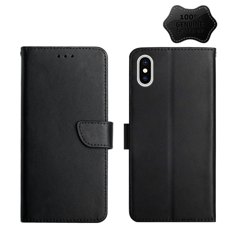 Genuine Leather Fingerprint-proof Horizontal Flip Phone Case, For iPhone X, For iPhone XR, For iPhone XS Max For iPhone X Black