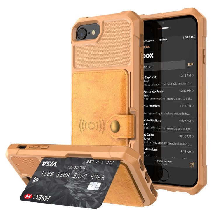 Magnetic Wallet Card Bag Leather Case – Magnetic, Card Slot, Leather, For iPhone XS Max, For iPhone SE 2022 / 2020 / 7 / 8, For iPhone 8 Plus / 7 Plus / 6 Plus For iPhone SE 2022 2020 7 8 Brown