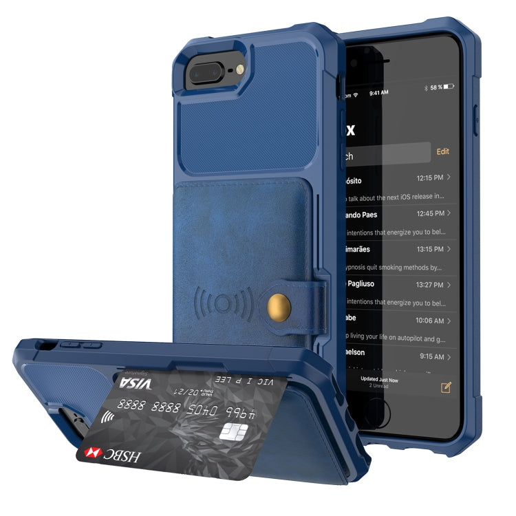 Magnetic Wallet Card Bag Leather Case – Magnetic, Card Slot, Leather, For iPhone XS Max, For iPhone SE 2022 / 2020 / 7 / 8, For iPhone 8 Plus / 7 Plus / 6 Plus For iPhone 8 Plus 7 Plus 6 Plus Navy Blue