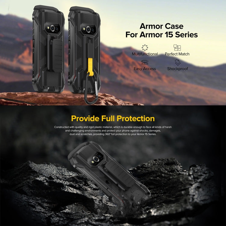 Ulefone Back Clip Phone Case with Carabiner – TPU, For Ulefone Power Armor 15