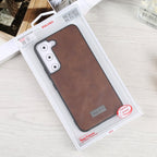 Shockproof TPU + Handmade Leather Phone Case – Shockproof, Leather, TPU, For Samsung Galaxy S22 5G, For Samsung Galaxy S22 Ultra 5G, For Samsung Galaxy S22+ 5G