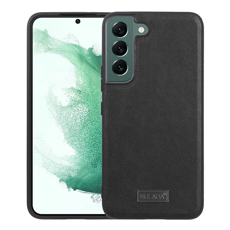 Shockproof TPU + Handmade Leather Phone Case – Shockproof, Leather, TPU, For Samsung Galaxy S22 5G, For Samsung Galaxy S22 Ultra 5G, For Samsung Galaxy S22+ 5G For Samsung Galaxy S22+ 5G Black