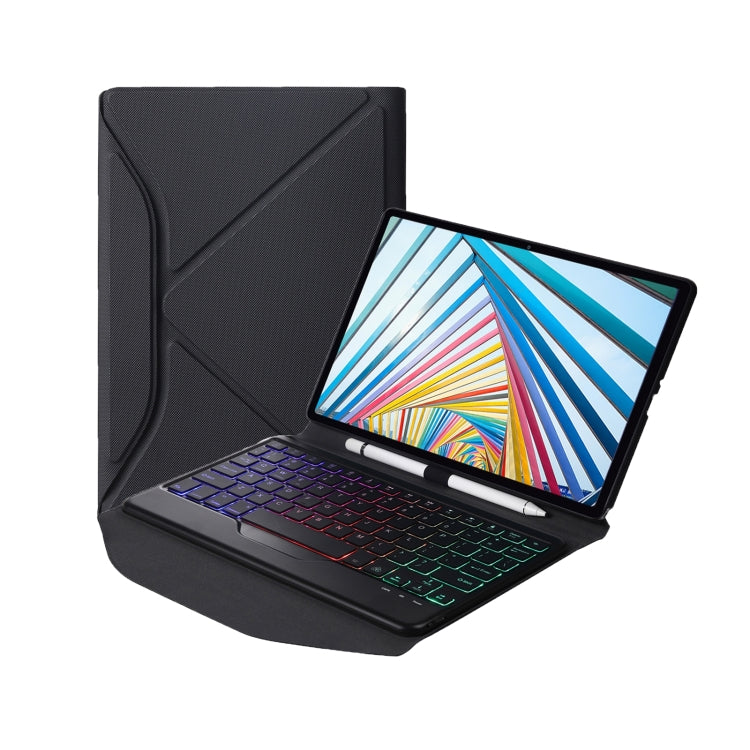 B0N5S Backlight Diamond Texture Bluetooth Keyboard Leather Case with Triangle Back Support, B0N5S, BM20S – Leather, Bluetooth BM20S Black + Black