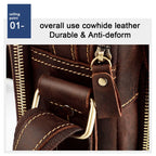 6050 Crazy Horse Texture Cowhide Crossbody Bag for Men