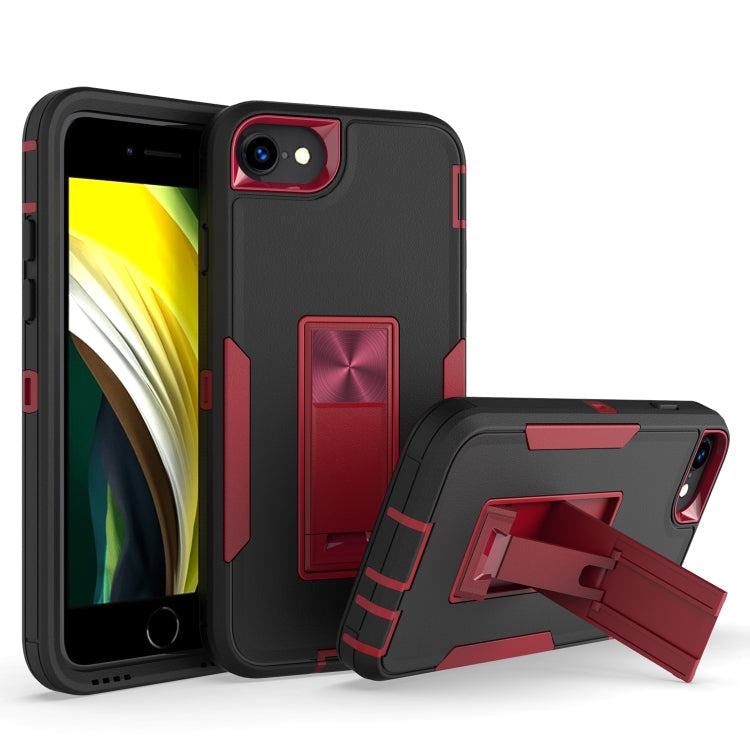 Phone Case – Magnetic (iPhone SE 2022) For iPhone SE 2022 SE 2020 8 7 Black + Wine Red