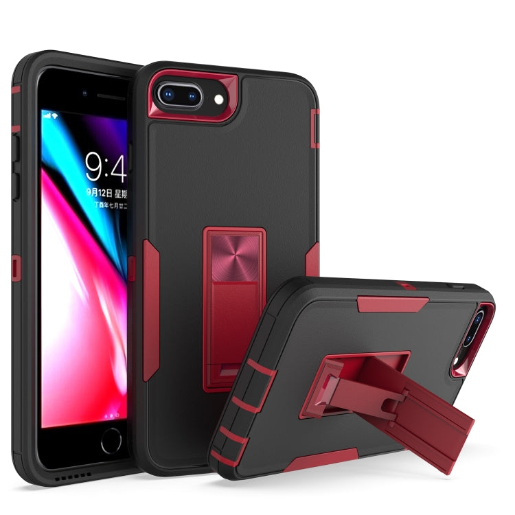 Phone Case – Magnetic (iPhone SE 2022) For iPhone 8 Plus 7 Plus Black + Wine Red