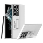 GKK Ultra-thin Shockproof Phone Case with Holder, For Samsung Galaxy S22 Ultra 5G For Samsung Galaxy S22 Ultra 5G Silver