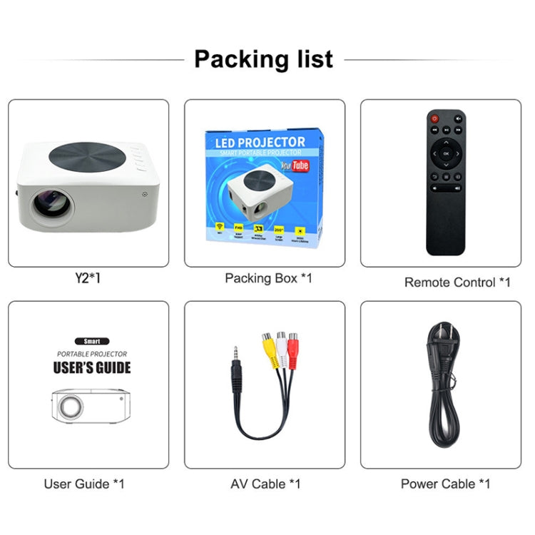 Y2 800x480P 80ANSI Mini LCD LED Smart Projector, US Plug, UK Plug, AU Plug, EU Plug