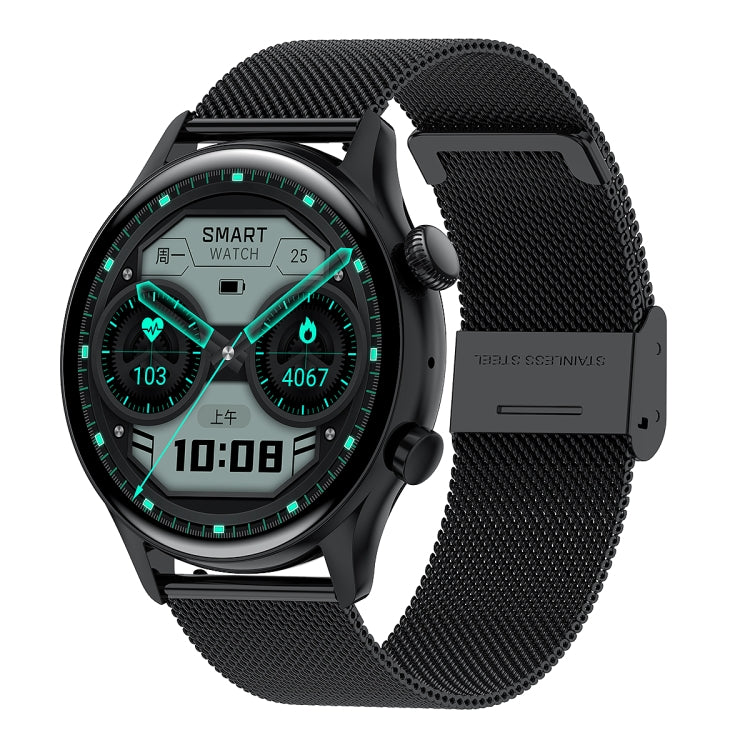 HK8Pro Smart Watch – 1.36" Screen, NFC, AMOLED Screen (Black) #2 Steel Strap(Black) Black