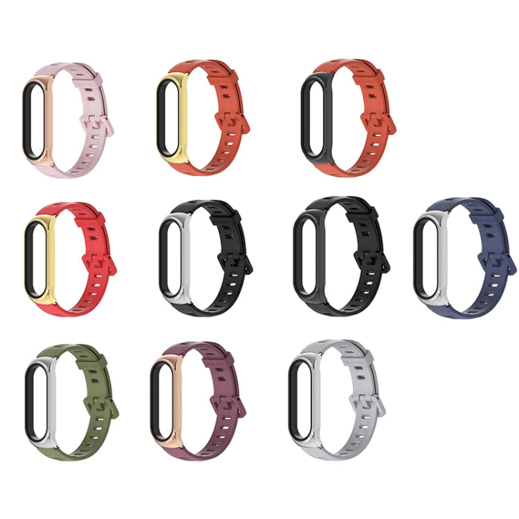 For Xiaomi Mi Band 6 / 5 Mijobs Flat Hole Silicone Watch Band, CS Case, Plus Case, GT Case