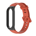 For Xiaomi Mi Band 6 / 5 Mijobs Flat Hole Silicone Watch Band, CS Case, Plus Case, GT Case CS Case Orange+Black