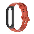 For Xiaomi Mi Band 6 / 5 Mijobs Flat Hole Silicone Watch Band, CS Case, Plus Case, GT Case CS Case Orange+Black