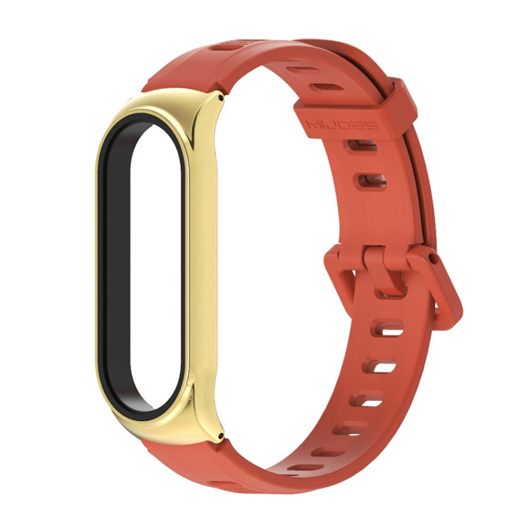 For Xiaomi Mi Band 6 / 5 Flat Hole Silicone Watch Band, CS Case, Plus Case, GT Case – Durable Build, Easy to Use CS Case Orange+Gold