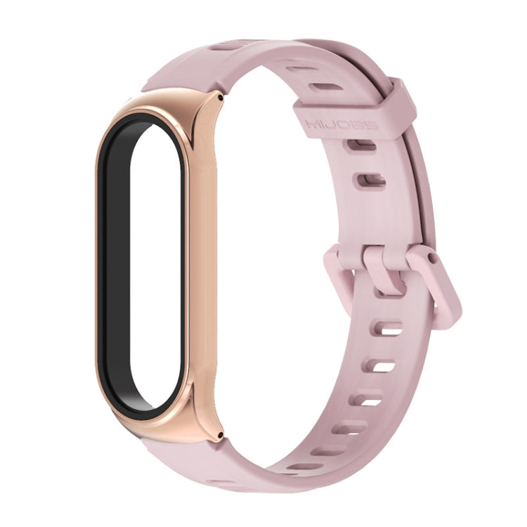 For Xiaomi Mi Band 6 / 5 Flat Hole Silicone Watch Band, CS Case, Plus Case, GT Case – Durable Build, Easy to Use CS Case Pink+Rose Gold