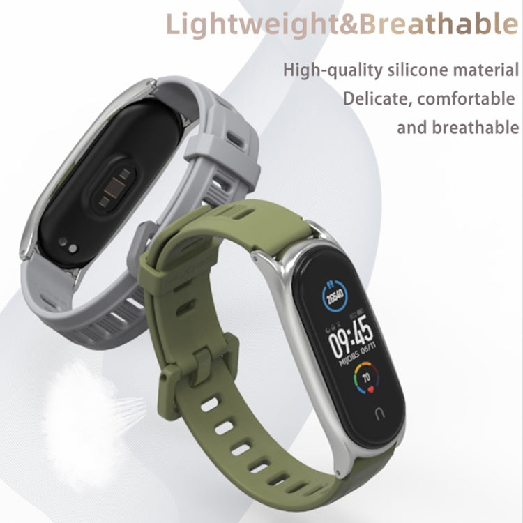 For Xiaomi Mi Band 6 / 5 Mijobs Flat Hole Silicone Watch Band, CS Case, Plus Case, GT Case