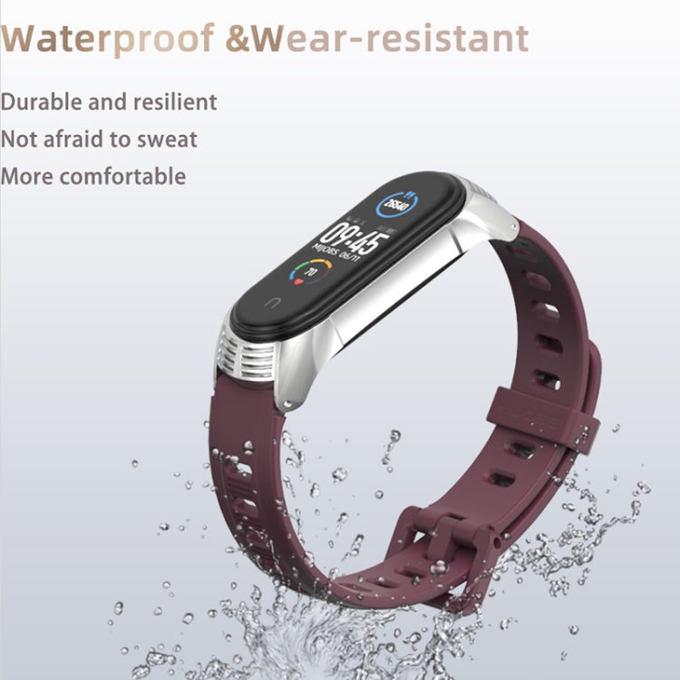 For Xiaomi Mi Band 6 / 5 Mijobs Flat Hole Silicone Watch Band, CS Case, Plus Case, GT Case