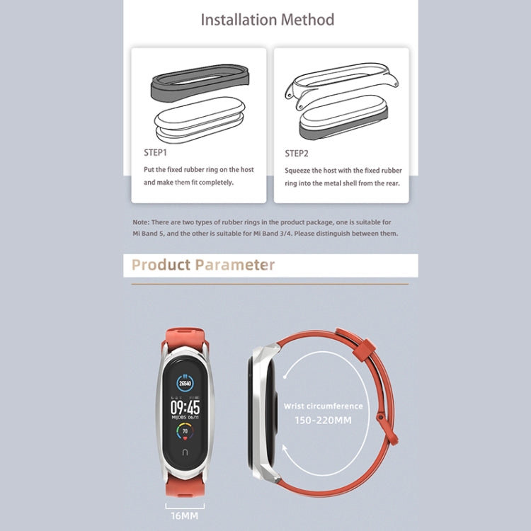 For Xiaomi Mi Band 6 / 5 Mijobs Flat Hole Silicone Watch Band, CS Case, Plus Case, GT Case