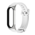 Mijobs CS Silicone Waterproof Watch Band, For Xiaomi Mi Band 6 / 5 For Xiaomi Mi Band 6 5 White+Silver