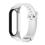 Mijobs CS Silicone Waterproof Watch Band, For Xiaomi Mi Band 6 / 5 For Xiaomi Mi Band 6 5 White+Silver