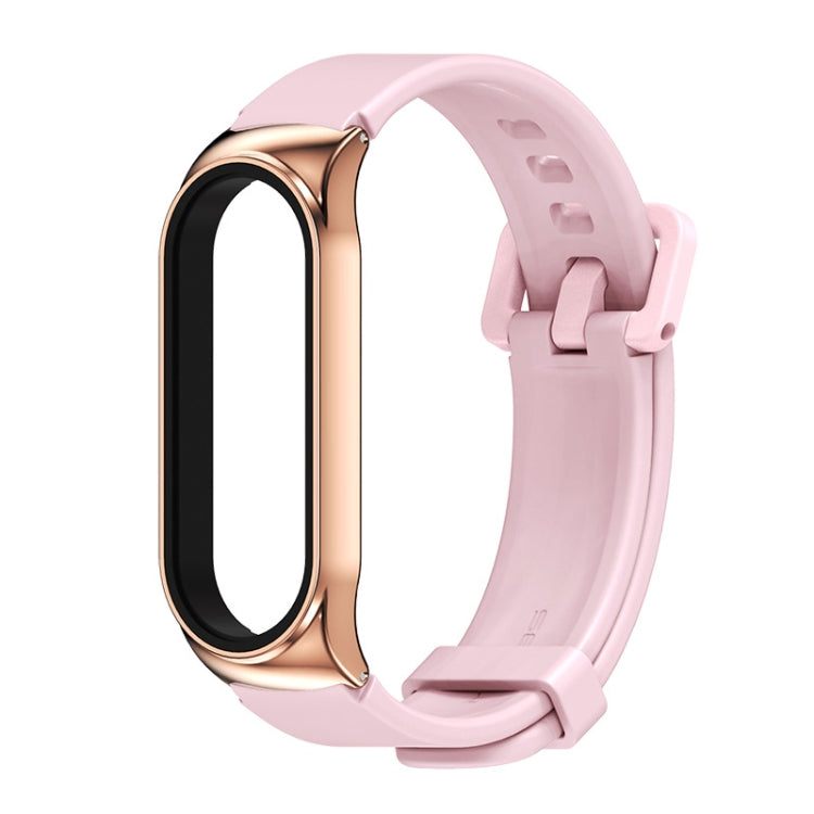 Mijobs CS Silicone Waterproof Watch Band, For Xiaomi Mi Band 6 / 5 For Xiaomi Mi Band 6 5 Pink+Rose Gold