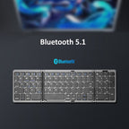 B089 Bluetooth Foldable Keyboard with Numeric, B089(Silver), B089 (Black) – Bluetooth