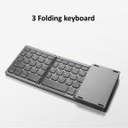 B089T Foldable Bluetooth Keyboard Rechargeable with Touchpad, B089T(Grey), B089T (Silver), B089T (Black) – Bluetooth