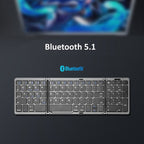 B089T Foldable Bluetooth Keyboard Rechargeable with Touchpad, B089T(Grey), B089T (Silver), B089T (Black) – Bluetooth