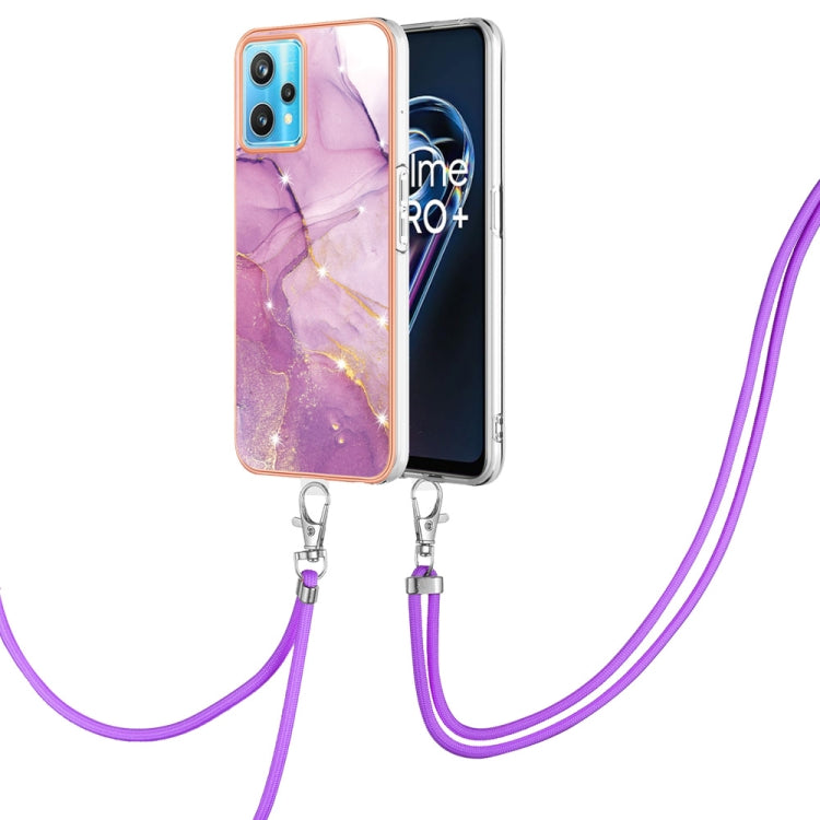 Electroplating Marble Pattern TPU Phone Case with Lanyard – Lanyard, TPU, Electroplating, For Samsung Galaxy A23 5G / 4G, For Samsung Galaxy A13 4G, For OPPO Realme 9 Pro+ 5G, For OPPO Realme 9 Pro 5G For OPPO Realme 9 Pro+ 5G Purple 001