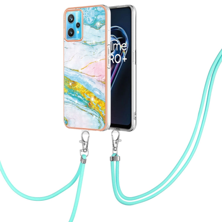 Electroplating Marble Pattern TPU Phone Case with Lanyard – Lanyard, TPU, Electroplating, For Samsung Galaxy A23 5G / 4G, For Samsung Galaxy A13 4G, For OPPO Realme 9 Pro+ 5G, For OPPO Realme 9 Pro 5G For OPPO Realme 9 Pro+ 5G Green 004