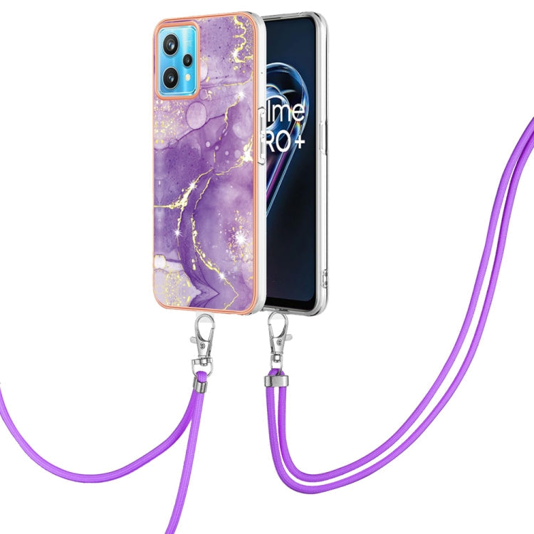 Electroplating Marble Pattern TPU Phone Case with Lanyard – Lanyard, TPU, Electroplating, For Samsung Galaxy A23 5G / 4G, For Samsung Galaxy A13 4G, For OPPO Realme 9 Pro+ 5G, For OPPO Realme 9 Pro 5G For OPPO Realme 9 Pro 5G Purple 002