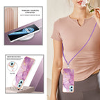 Electroplating Marble Pattern TPU Phone Case with Lanyard, For OPPO Realme 9i / A36 / A96 4G