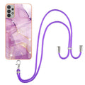 Electroplating Marble Pattern TPU Phone Case with Lanyard, For Samsung Galaxy A23 5G / 4G, For Samsung Galaxy A13 4G, For OPPO Realme 9 Pro+ 5G, For OPPO Realme 9 Pro 5G For Samsung Galaxy A23 5G 4G Purple 001