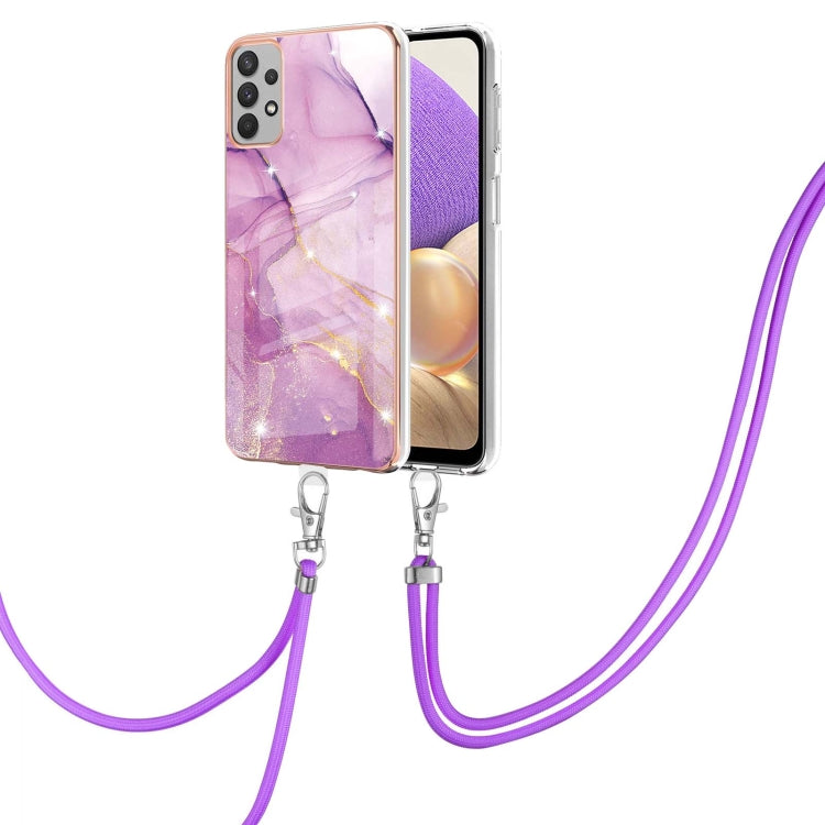 Electroplating Marble Pattern TPU Phone Case with Lanyard, For Samsung Galaxy A23 5G / 4G, For Samsung Galaxy A13 4G, For OPPO Realme 9 Pro+ 5G, For OPPO Realme 9 Pro 5G