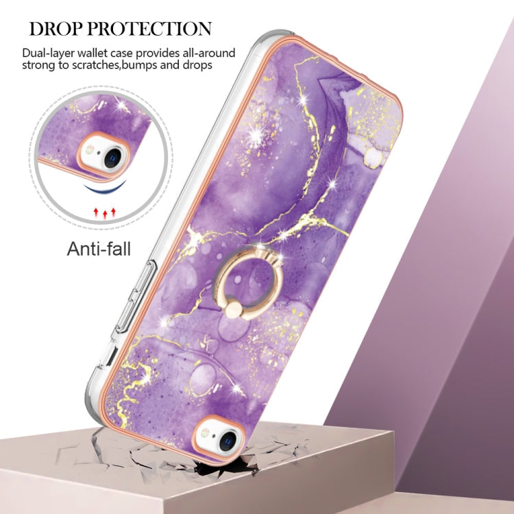 Electroplating Marble Pattern TPU Phone Case with Ring, For iPhone SE 2022 / SE 2020 / 8 / 7, For Motorola Moto G Stylus 2022, For Nokia G20 / G10, For Nokia G21 / G11