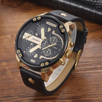 Watch – Leather (Men) Gold Between Black Band