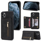 Zipper Card Holder Phone Case, For iPhone 11 Pro Max, For iPhone X / XS, For iPhone XR, For iPhone XS Max For iPhone 11 Pro Max Black