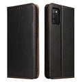 Fierre Shann PU Genuine Leather Texture Leather Phone Case, For Samsung Galaxy A02s, For Samsung Galaxy A13 5G, For Samsung Galaxy A33 5G, For Samsung Galaxy A53 5G, For Samsung Galaxy A73 5G, For Samsung Galaxy S21 FE 5G For Samsung Galaxy A02s Black