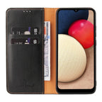 Fierre Shann PU Genuine Leather Texture Leather Phone Case, For Samsung Galaxy A02s, For Samsung Galaxy A13 5G, For Samsung Galaxy A33 5G, For Samsung Galaxy A53 5G, For Samsung Galaxy A73 5G, For Samsung Galaxy S21 FE 5G