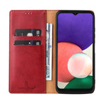 Fierre Shann PU Genuine Leather Texture Leather Phone Case, For Samsung Galaxy A22 5G