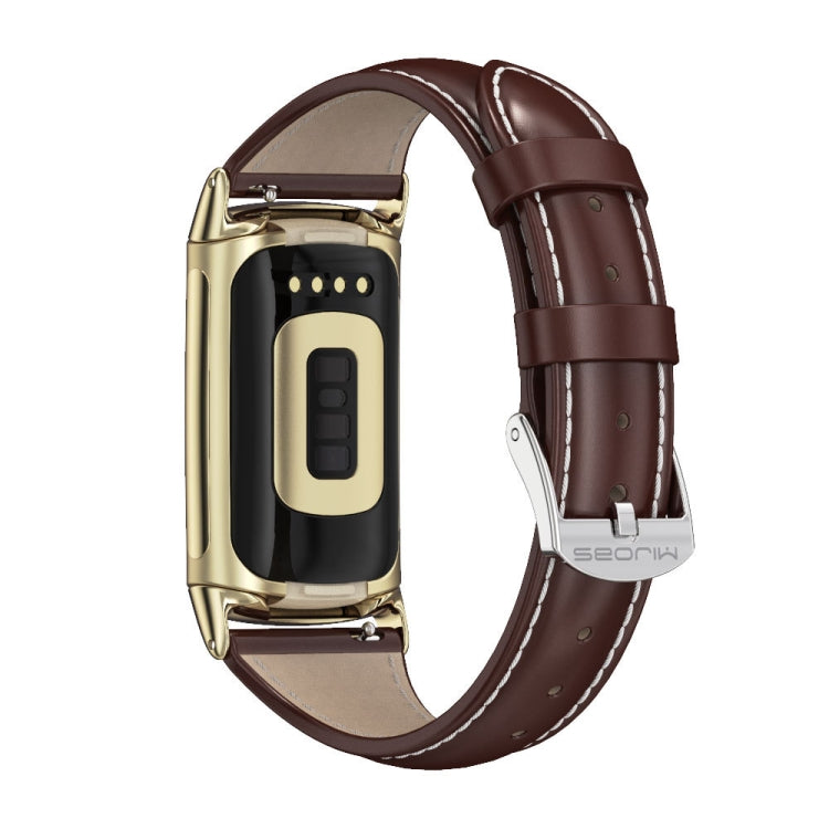 Watch Band – Leather (Fitbit Charge5) For Fitbit Charge5 Coffee+Gold