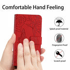 Skin Feel Butterfly Peony Embossed Leather Phone Case, For iPhone 14, For iPhone 14 Plus, For iPhone 14 Pro, For iPhone 14 Pro Max