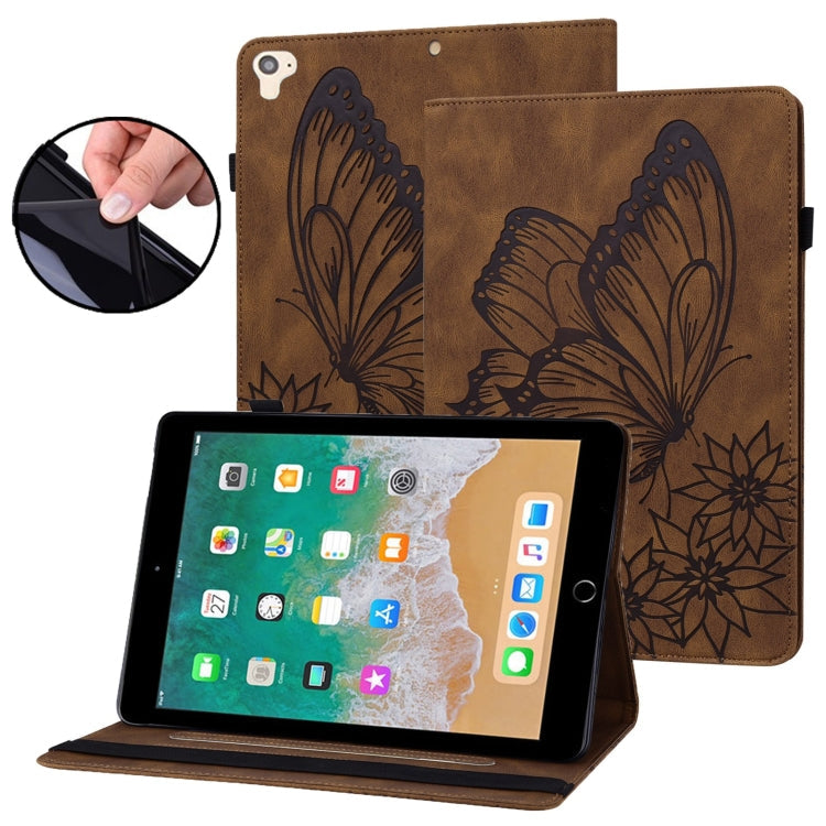 Big Butterfly Embossed Smart Leather Tablet Case – Card Slot, Leather, For iPad 10.2 2020 / Air 2019, For iPad Air 2 / 9.7 2018&2017, For iPad mini 2024 / mini 6, For iPad mini 2019 / 4 / 3 / 2 / 1 For iPad Air 2 9.7 2018&2017 Brown