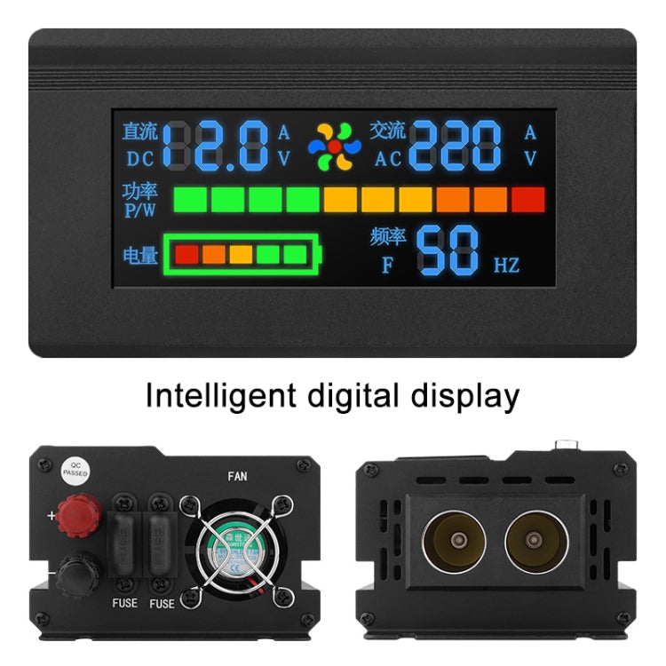 8896 1600W Car Smart Multi-functional Digital Display Inverter, 12V, 24V