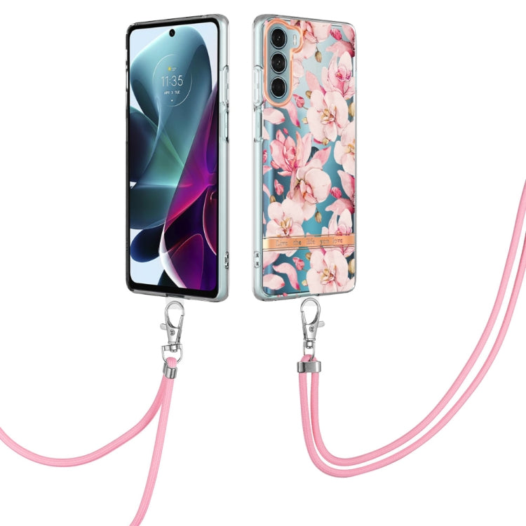 Flowers Series TPU Phone Case with Lanyard – Lanyard, TPU, For Motorola Moto G71 5G, For Motorola Moto G200, For Nokia G20/G10, For Nokia G21/G11 For Motorola Moto G200 Pink Gardenia